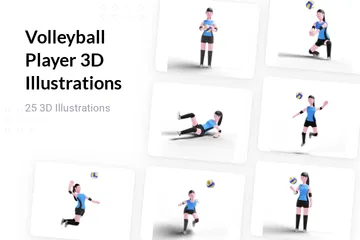 Joueur de volleyball Pack 3D Illustration