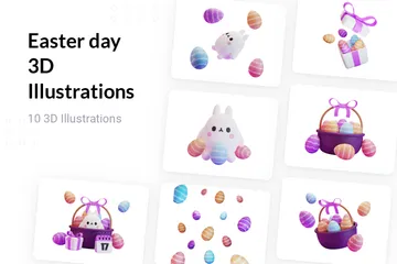 Jour de Pâques Pack 3D Illustration