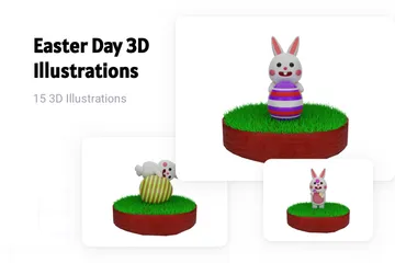 Jour de Pâques Pack 3D Illustration