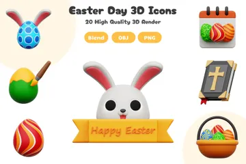 Jour de Pâques Pack 3D Icon