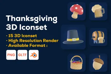 Jour de Thanksgiving Pack 3D Icon