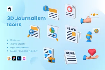 Journalism 3D Icon Pack