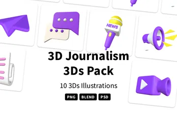 Journalism 3D Icon Pack