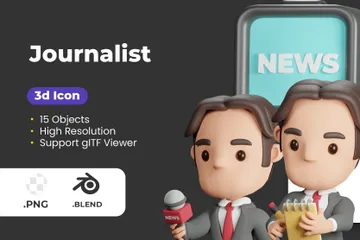 Journalist 3D Icon Pack