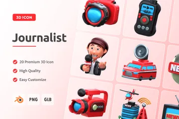 Journalist 3D Icon Pack