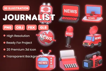 Journalist 3D Icon Pack