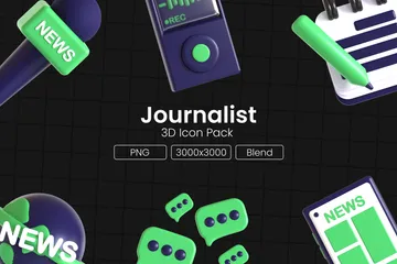 Journalist 3D Icon Pack