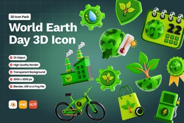 Journée mondiale de la Terre Pack 3D Icon