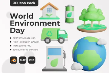 Journée mondiale de l'environnement Pack 3D Icon