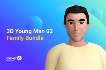 Hombre joven Paquete de Illustration 3D