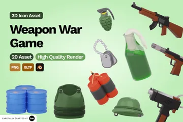 Juego de guerra con armas Paquete de Icon 3D
