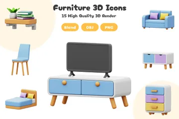 Conjunto de muebles Paquete de Icon 3D