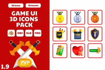 Interfaz de usuario del juego Paquete de Icon 3D