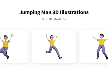 Jumping Man 3D Illustration Pack