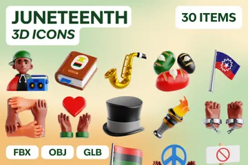 Juneteenth 3D Icon Pack