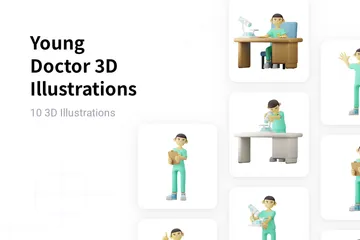 Junger Arzt 3D Illustration Pack