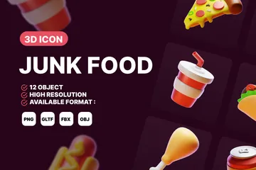 JUNK FOOD 3D Icon Pack