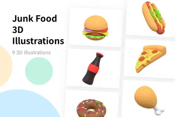 Junk food Pacote de Illustration 3D