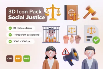 Justicia social Ilustración 3D Pack