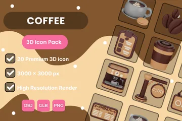 Kaffee 3D Icon Pack