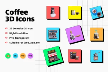 Kaffee 3D Icon Pack