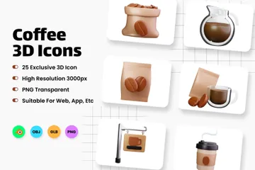 Kaffee 3D Icon Pack