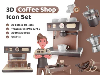 Café 3D Illustration Pack
