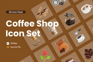 Café 3D Icon Pack