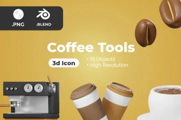 Kaffee-Tools 3D Icon Pack