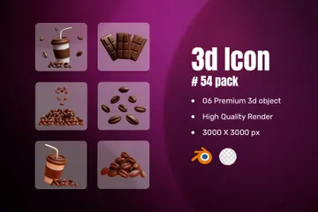 Kaffeegetränke 3D Icon Pack
