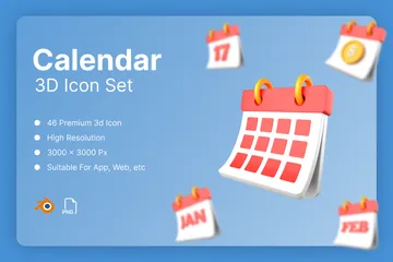 Kalender 3D Icon Pack