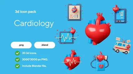 Kardiologie 3D Icon Pack