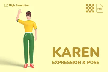 Karen Expression & Pose 3D Illustration Pack