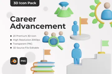 Karriereförderung 3D Icon Pack