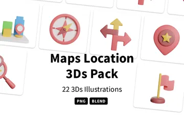 Karten Standort 3D Icon Pack