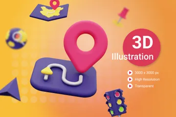 Karten und Standort 3D Icon Pack