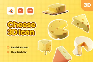 Käse 3D Icon Pack