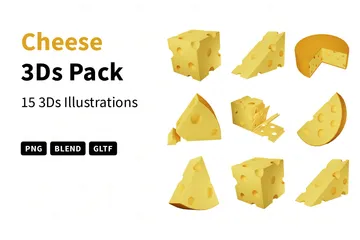 Käse 3D Icon Pack