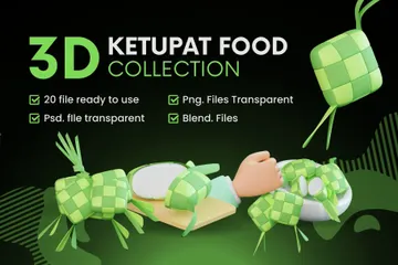 Ketupat Food 3D Icon Pack