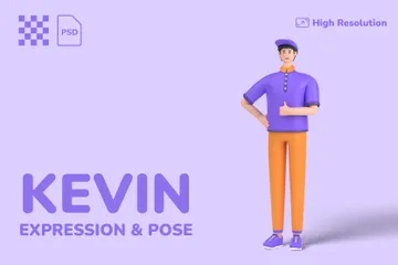Kevin Expression & Pose 3D Illustration Pack