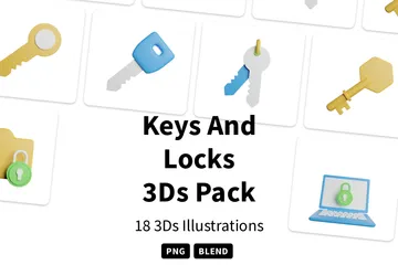 Keys And Locks 3D Icon Pack