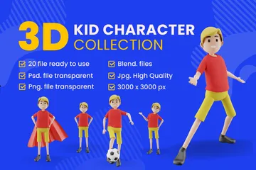 子供のキャラクター 3D Illustrationパック