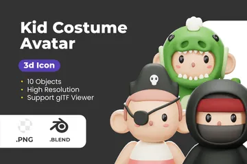 Kid Costume Avatar 3D Icon Pack