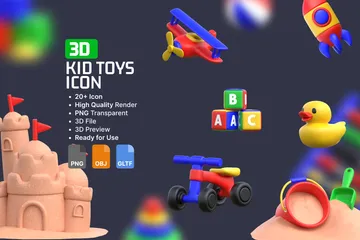 어린이 장난감 3D Icon 팩