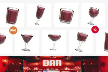 Kind Of Cocktail Glass 3D Icon Pack