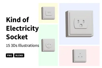 Kind Of Electricity Socket 3D Icon Pack