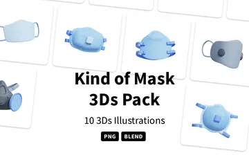 マスクの種類 3D Iconパック