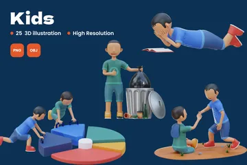 Aktivitäten für Kinder 3D Illustration Pack