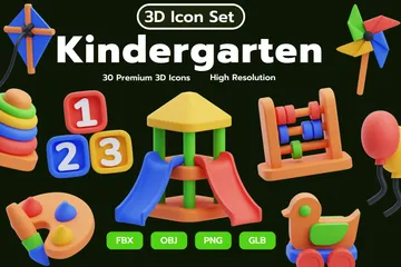 Kindergarten 3D Icon Pack