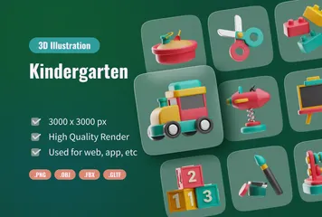 Kindergarten 3D Icon Pack